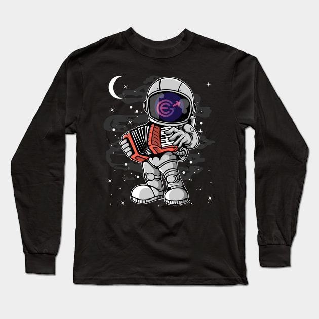 Astronaut Accordion Evergrow EGC Coin To The Moon Crypto Token Cryptocurrency Blockchain Wallet Birthday Gift For Men Women Kids Long Sleeve T-Shirt by Thingking About